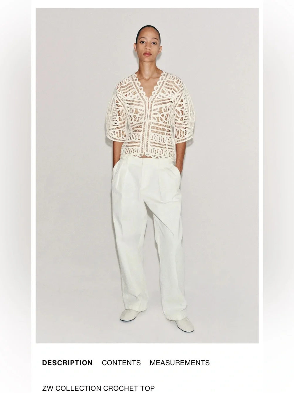 Zara ZW collection crochet top